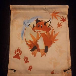 Fox Drawstring Bag - Shopping Bag - Tote