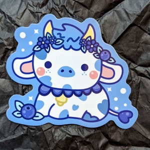 Blueberry Cow kawaii Sticker for Sale by MayBK
