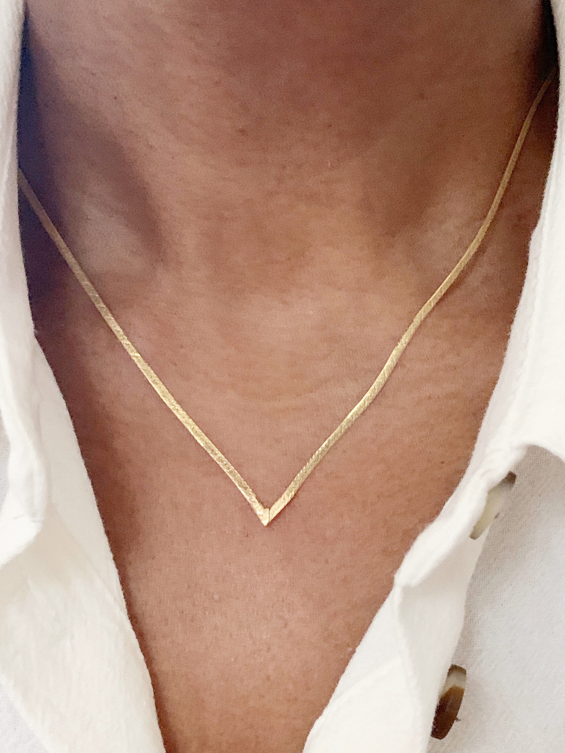 9ct gold deals flat herringbone necklace