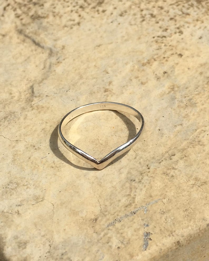 Chevron Ring Sterling Silver Chevron Ring Silver Chevron Ring Wishbone Ring Birthday Gift Gift For Her Best Friend Gifts