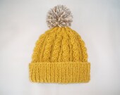 Retro mustard yellow lanuted jeranie gorro de pano - gama de tamaños disponibles de 0 a 24 meses