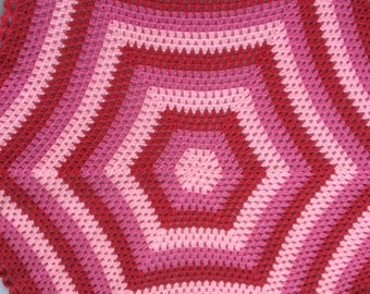 Hand crochet hexagonal baby blanket