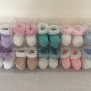 Hand knitted baby booties -to fit newborn-3 months