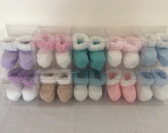 Hand knitted baby booties -to fit newborn-3 months