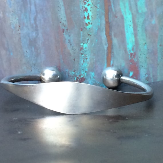 Sterling ball I.D  cuff bracelet