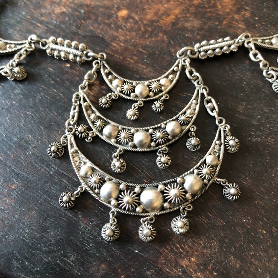 Exquisite vintage cannetille  choker necklace ste… - image 2