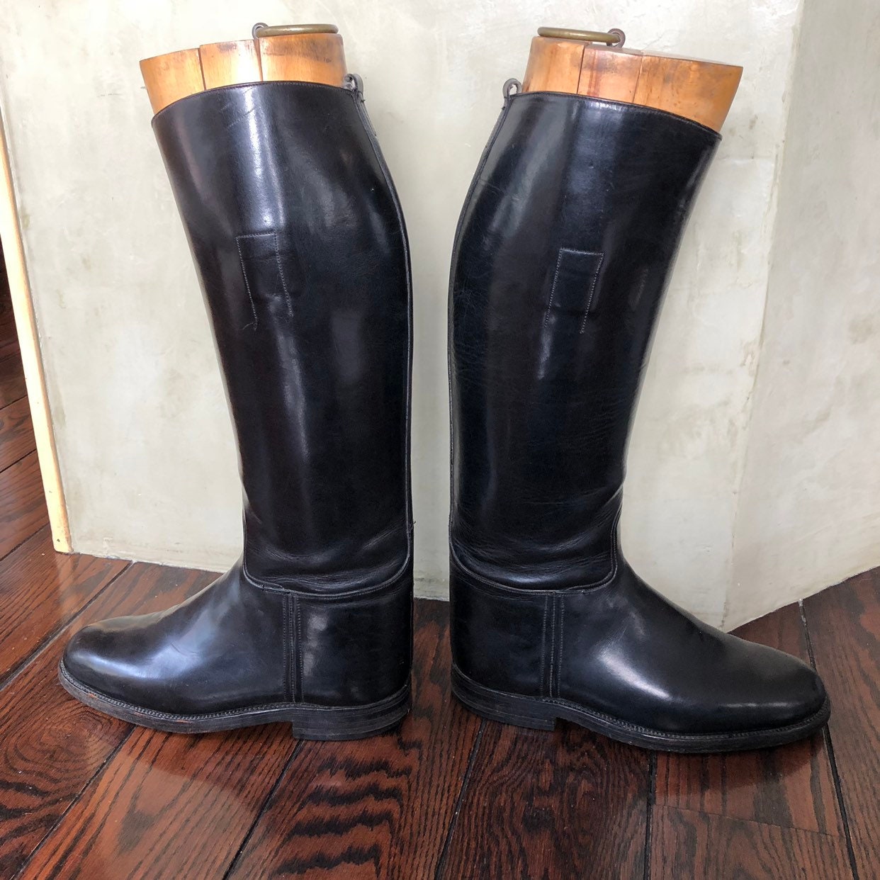 RESERVED 4CORKY Vintage Bespoke Mens English riding boots with wooden ...