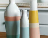 Set of 3 Painted Ceramic Vases Home Decor