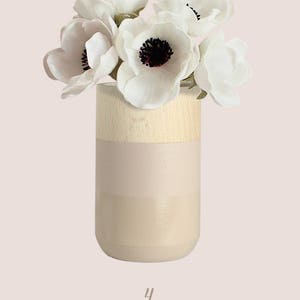 Two Painted Wooden Vase Home Decor MOODY COLLECTION image 6