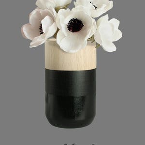 Small Wooden Vase for dried/fresh flowers for narrow shelfs or entryway organizer I Home Decor image 8