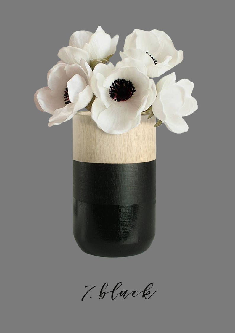 Small Wooden Vase for dried/fresh flowers for narrow shelfs or entryway organizer I Home Decor image 8