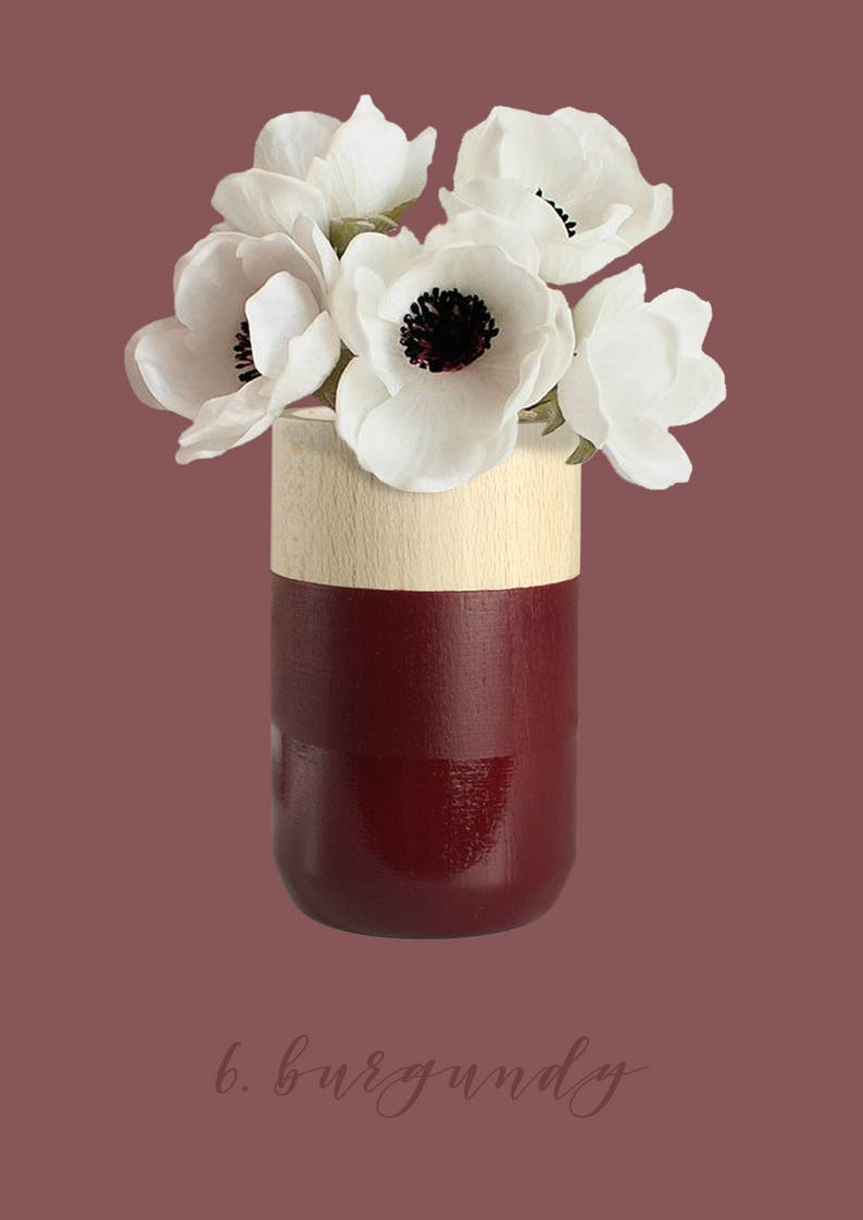 Small Wooden Vase for dried/fresh flowers for narrow shelfs or entryway organizer I Home Decor image 7