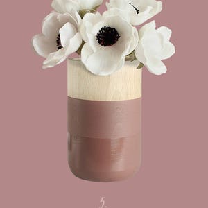 Small Wooden Vase for dried/fresh flowers for narrow shelfs or entryway organizer I Home Decor image 6