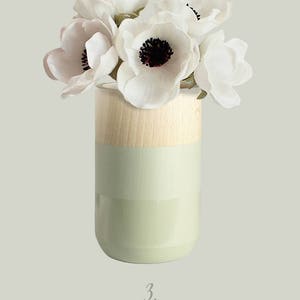 Small Wooden Vase for dried/fresh flowers for narrow shelfs or entryway organizer I Home Decor image 4