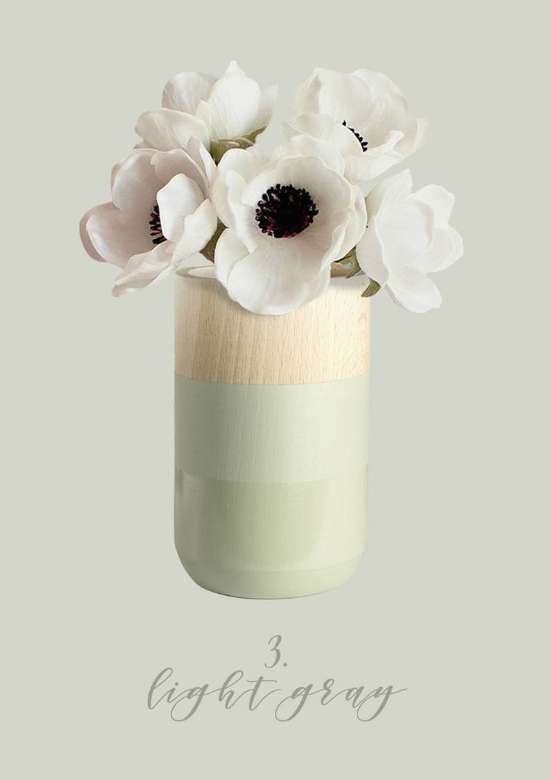 Two Painted Wooden Vase Home Decor MOODY COLLECTION image 5