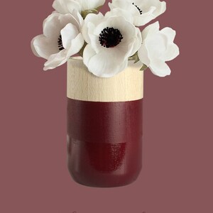 Two Painted Wooden Vase Home Decor MOODY COLLECTION image 8