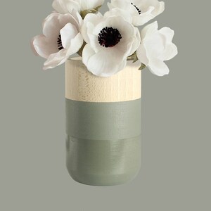 Small Wooden Vase for dried/fresh flowers for narrow shelfs or entryway organizer I Home Decor image 3