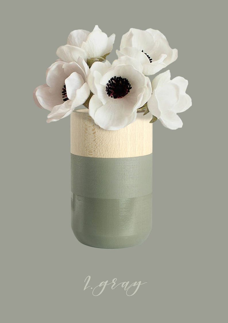 Small Wooden Vase for dried/fresh flowers for narrow shelfs or entryway organizer I Home Decor image 3