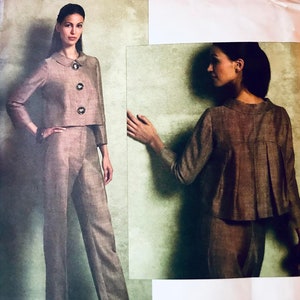 Vogue 2956 Jacket and Pants Pattern, Pantsuit Pattern Oscar De La Renta Vogue American Designer Size 6 8 10 12 UNCuT Womens Sewing Patterns