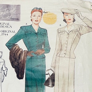Vogue 2198 TOP & SKIRT Pattern Womens Suit Pattern Vintage Vogue