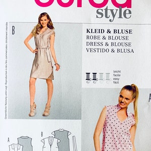 BURDA 7219 DRESS & Blouse Pattern Dress Short Sleeves or Sleeveless Top or Dress Size 10 - 22  UNCuT Womens Sewing Patterns