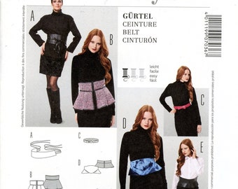 BURDA 7036 BELT PATTERN 5 Various Belts for Leather and Imitation Leather - Burda Accessories Size 6- 18 UNCuT Womens Sewing Patterns