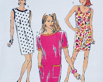 1990s Kwik Sew 2069 Dress Sewing Pattern, Stretch Knit, XS-XL UNCUT