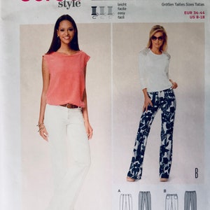 Puede incluir: Patrón de costura Burda Style número 6636 para pantalones. El patrón incluye instrucciones para dos estilos diferentes de pantalones, uno con pierna ancha y otro con pierna recta. El patrón es para las tallas EUR 34-44 y US 8-18.