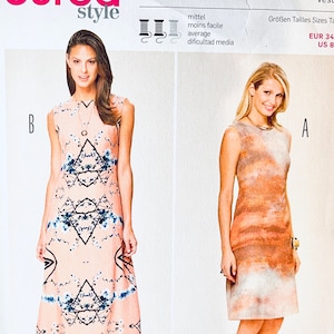 BURDA 6807 DRESS Pattern Sleeveless One-Piece Sheath Dress  Size 8 to 20 UNCuT Womens Sewing Patterns
