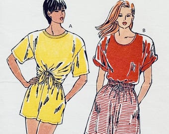 Kwik Sew 2077 Womens T-Shirt Tops and Shorts Sewing Pattern UNCUT Size XS S M L XL Bust 31 - 45