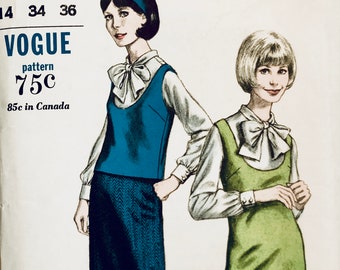 1960s Vintage Vogue 6326 Jumper, Dress, Skirt & Blouse Sewing Pattern - Womens Sewing Patterns - Size 14 / Bust 34