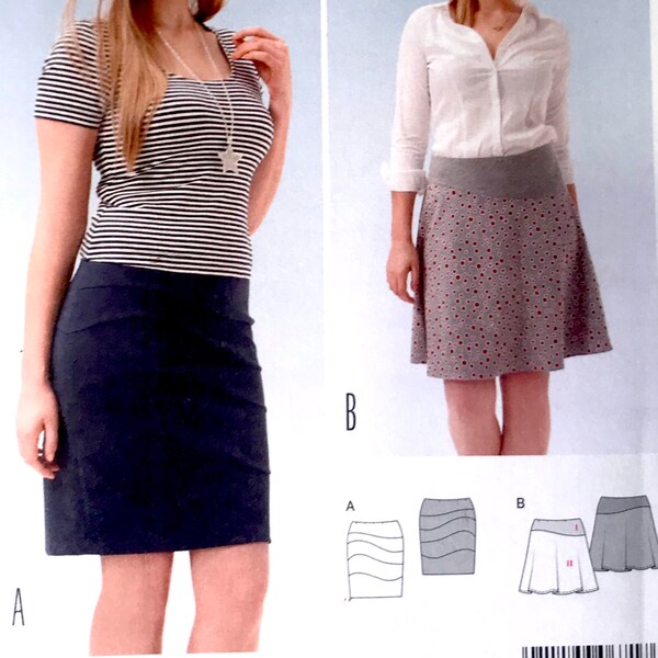 BURDA 6717 Fitted or Bell Shaped Skirt PATTERN Burda Young Easy Sew Skirt Sizes 16 18 20 22 24 26  UNCuT Women's Plus Size Sewing Patterns