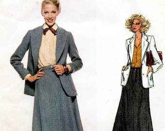 1970s Vintage Vogue 1832 Women's Jacket & Skirt Sewing Pattern - Vogue Americana Designer - Bust 32 33 / Size 10 - UNCUT