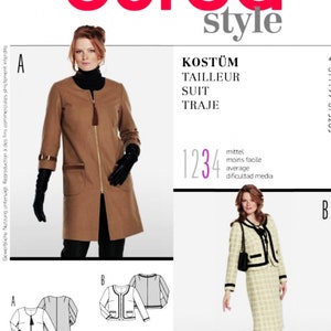 Burda Sewing Patterns • Burda 7328 • Burda Suit PATTERN Jacket and Skirt Pattern Size 18 - 32 UNCuT Womens Plus Size Sewing Patterns
