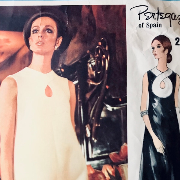 1960s Vintage VOGUE 2189 DRESS PATTERN Cocktail Dress Evening Gown Pertegaz Vogue Couturier Bust 30 31 Size 6 Vintage Womens Sewing Patterns