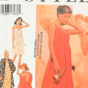 Vintage Style 2633 Spaghetti Strap Dress and Below Waist Jacket Cover-Up Sewing Pattern Dress Size 6-16 UNCuT Womens Sewing Patterns