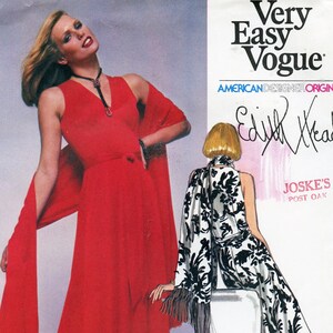 VOGUE 1390 SEXY TUNIC Pants Skirt Shawl Pattern Leo Narducci Vogue American Designer UNCuT 1970s Womens Sewing Patterns Bust 34 Size 12