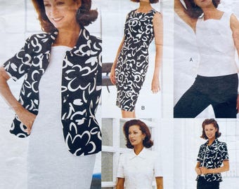 1990s Vintage Vogue 1989 Wardrobe - Jacket Dress Top Skirt Pants Sewing Pattern 42 44 46 Bust Size 20 22 24 UNCUT Womens / Misses Petite