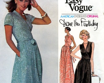 DIANE Von FURSTENBERG Original 1970s Vintage Vogue 1610 Iconic Wrap Dress  Sewing Pattern - Vogue American Designer - Size 12 / 34 Bust