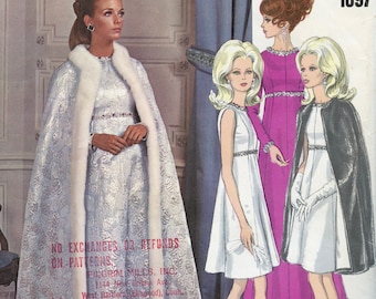 1960s VOGUE 1897 Cocktail Dress & Cape Sewing Pattern - Yves Saint Laurent Vogue Paris Original - Size 14 UNCUT