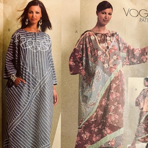 Vogue 1106 Loose Pullover Patchwork Dress / Caftan Sewing Pattern  -  29.5-36 Bust / Size XS Sm Med - Koos Couture UNCUT