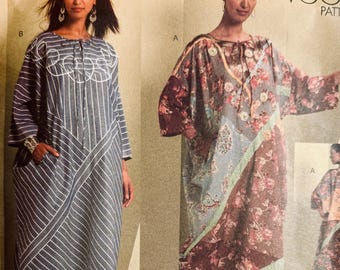 Vogue 1106 Loose Pullover Patchwork Dress / Caftan Sewing Pattern  -  29.5-36 Bust / Size XS Sm Med - Koos Couture UNCUT