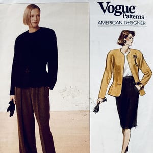 Vintage Vogue 2355 Pantsuit Pattern Skirt Pants & Jacket Suit Vogue American Designer UNCuT Womens Sewing Patterns Anne Klein Size 18 20 22