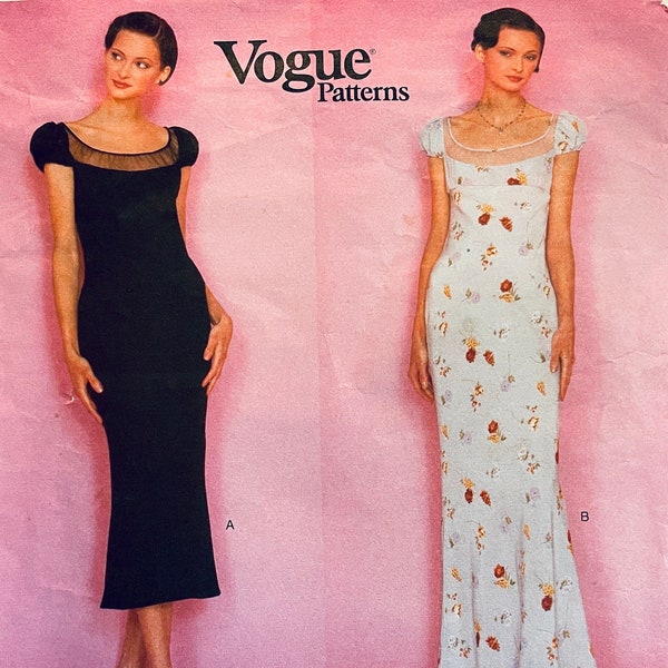 Jaren 1990 JOHN GALLIANO GIVENCHY Vintage Vogue 1978 Cocktail Jurk Vrouwelijke Jurk Vogue Parijs Originele Womens Naaipatronen Maat 6 8 10 UNCuT