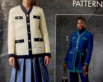 Vogue 1757 Jacket, Belt, Pull-on Skirt and Cropped Pants Sewing Pattern - Size 16-24 UNCUT