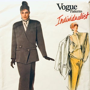 1980s Vingage Vogue 1782 Issey Miyake JACKET BLOUSE & SKIRT Sewing Pattern Vogue Designer Original Womens Sewing Patterns Size 12 Bust 34