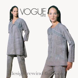 1990s Vintage Vogue 2127 ISSEY MIYAKE Tunic Top Pants Designer Original UNCUT Womens Sewing Patterns 32.5 Bust Size 10 Japanese Avant Garde