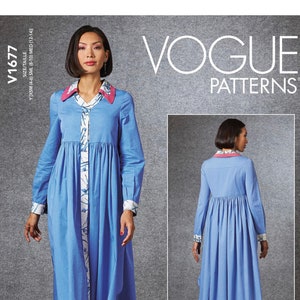 Vogue 1677 MISSES DRESS PATTERN Fit & Flare Long Sleeves Dress Vogue Patterns Size 4 6 8 10 12 14 UNCuT Womens Sewing Patterns