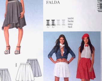 BURDA 7229 3 Various Skirt Styles Sewing Pattern - UNCUT Womens Sewing Pattern Size 6 - 18 Includes Plus Size Skirt Pattern