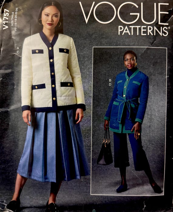 Vogue 1757 ジャケット、ベルト、プルオンスカート、クロップドパンツ